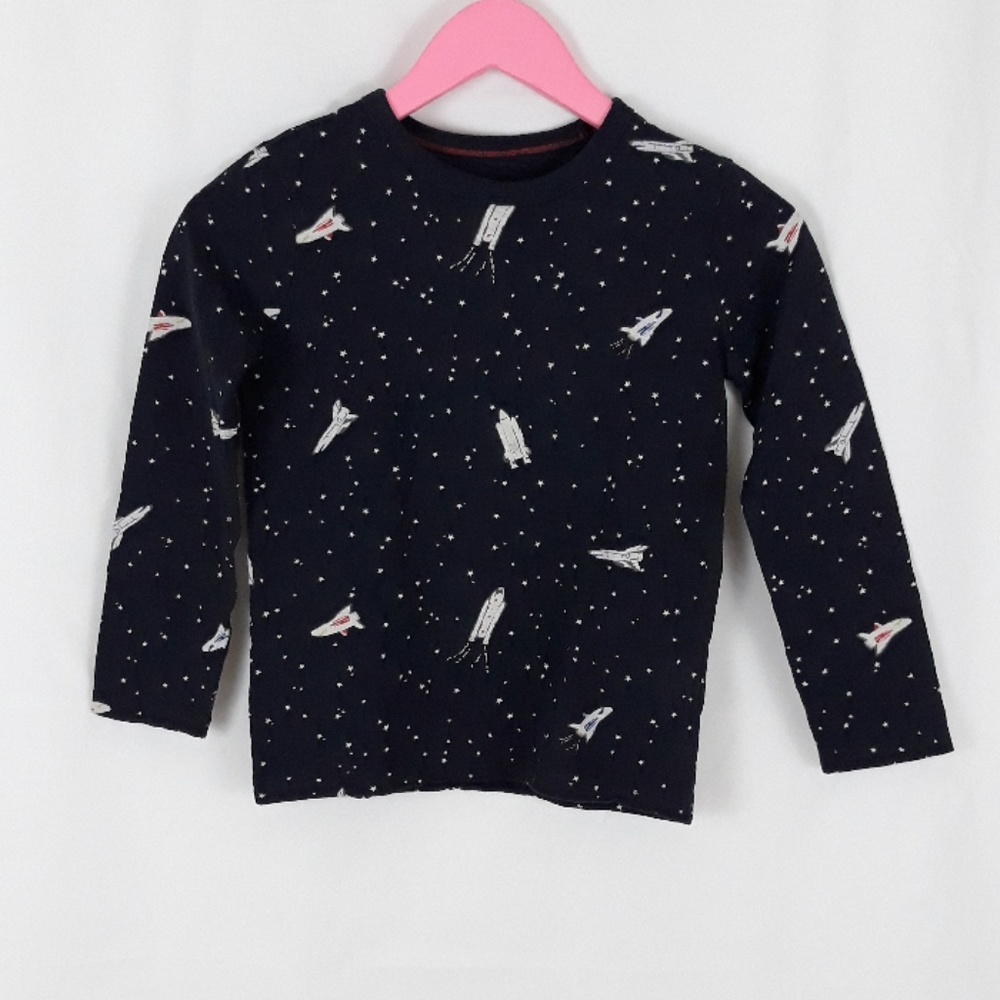 Mini Boden Navy Space Ship 7-8 Yrs Girls Sweater